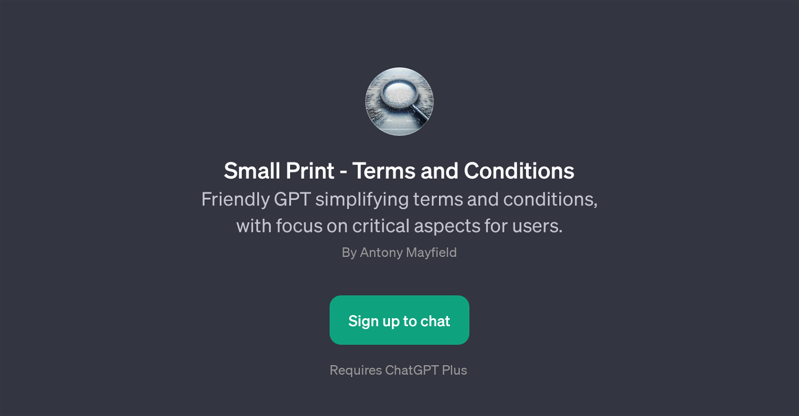 Small Print - Terms and Conditions website