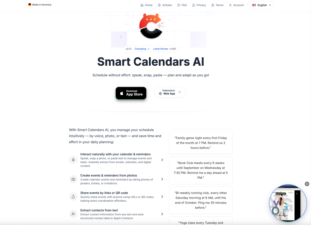 Smart Calendars AI — Plan fast & easy website