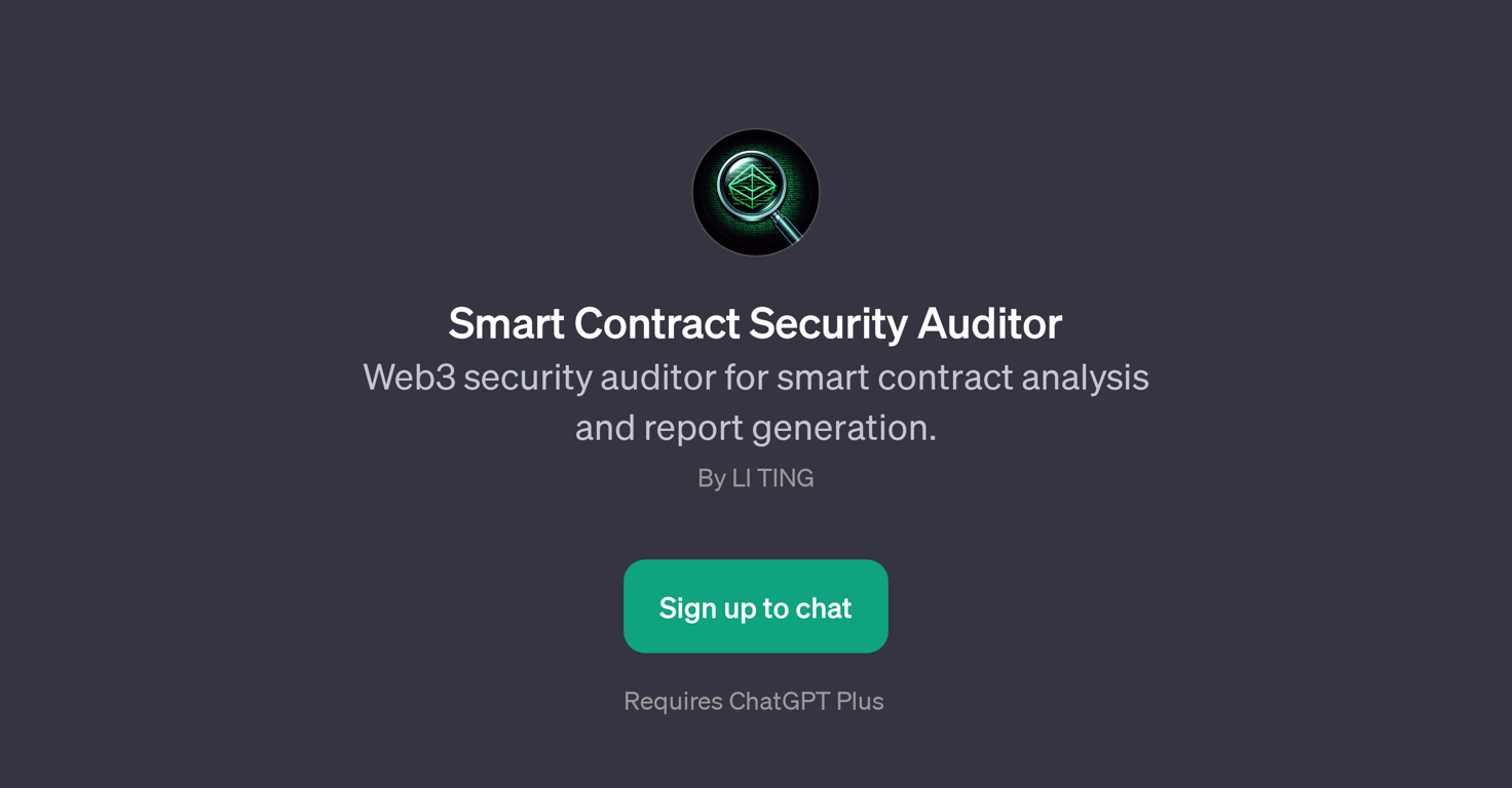 Smart Contract Security Auditor website