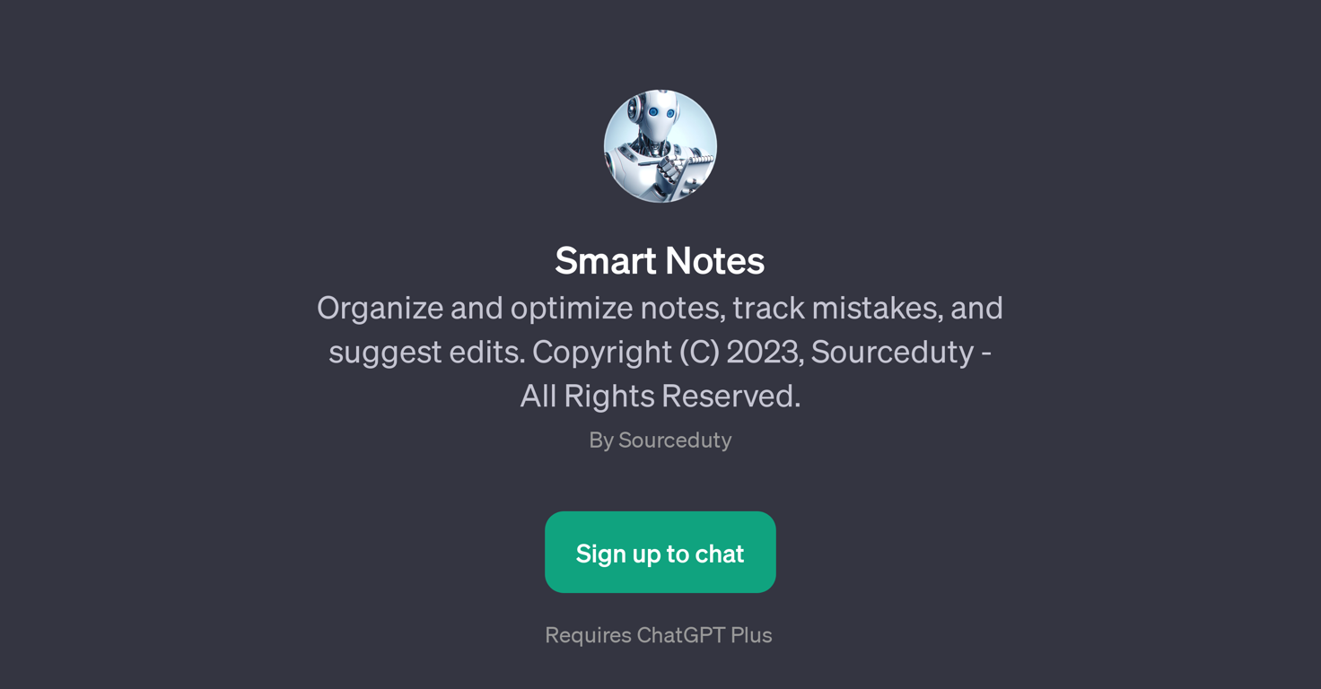Smart Notes website