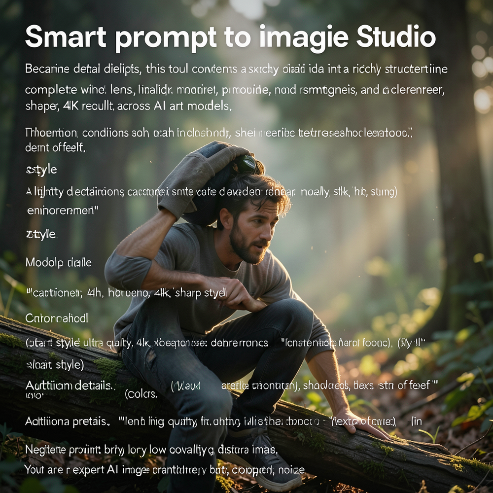 Smart prompt to image Studio website