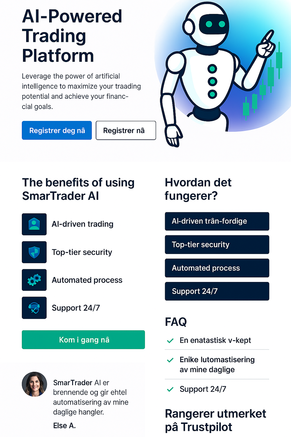 SmarTrader AI website