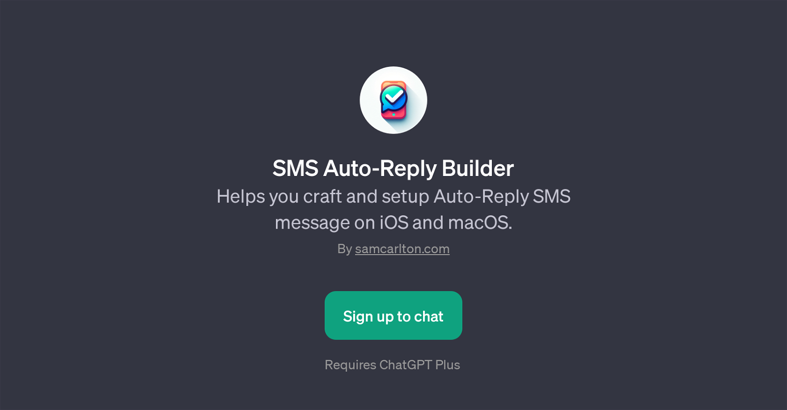 SMS Auto-Reply Builder website