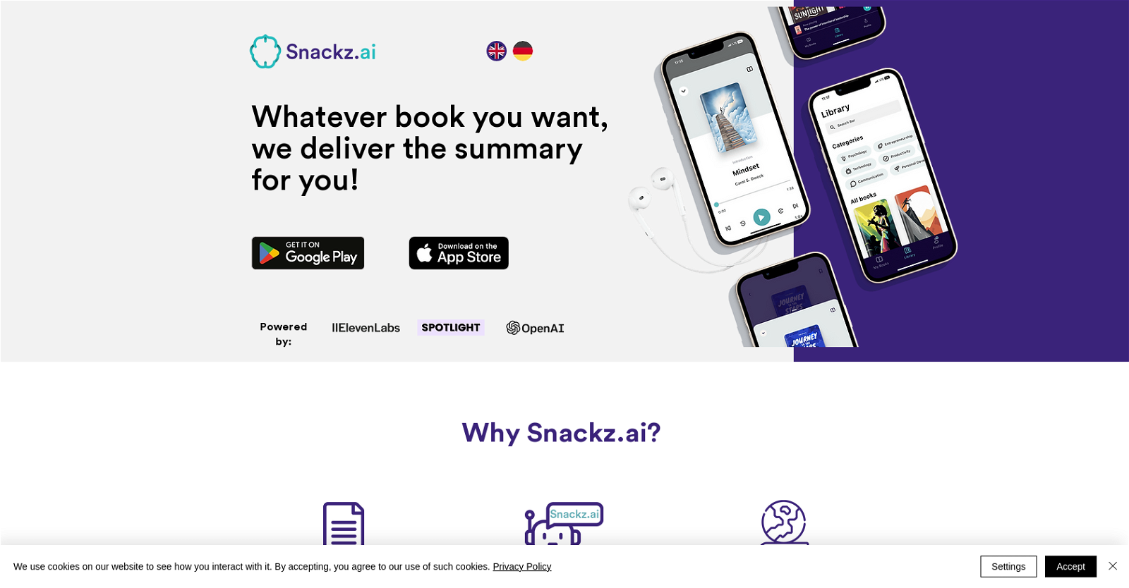 SnackzAI website