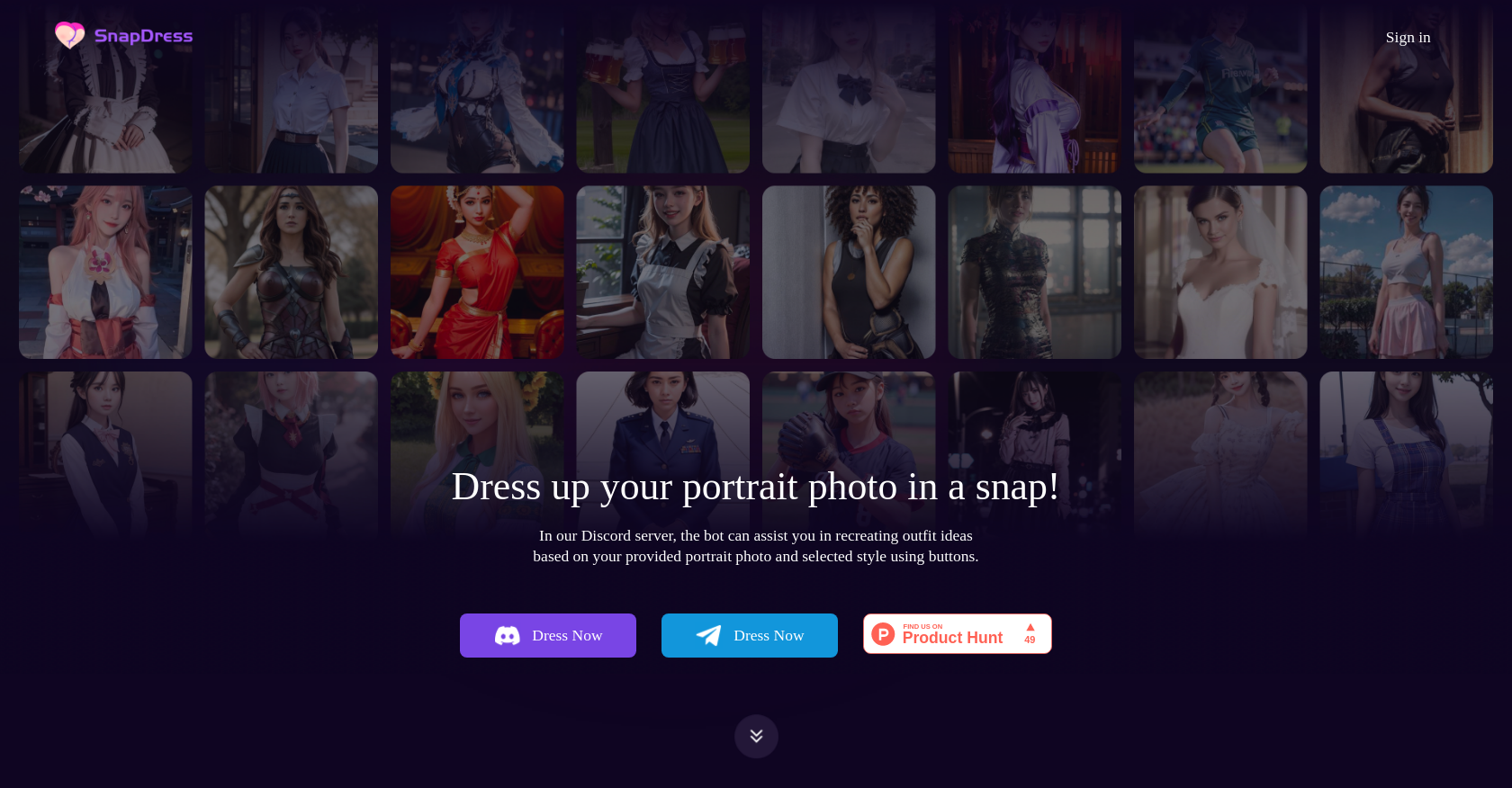 SnapDress website