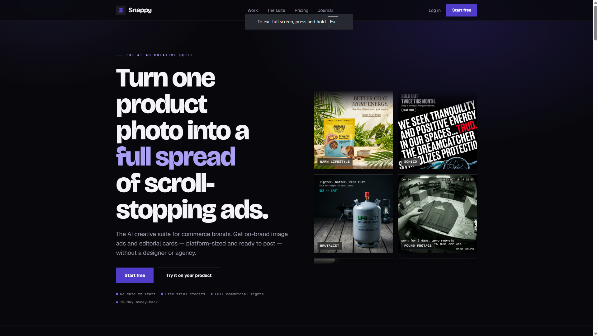 Snappy Ads:产品照片一键生成 Facebook / Instagram / TikTok 广告图