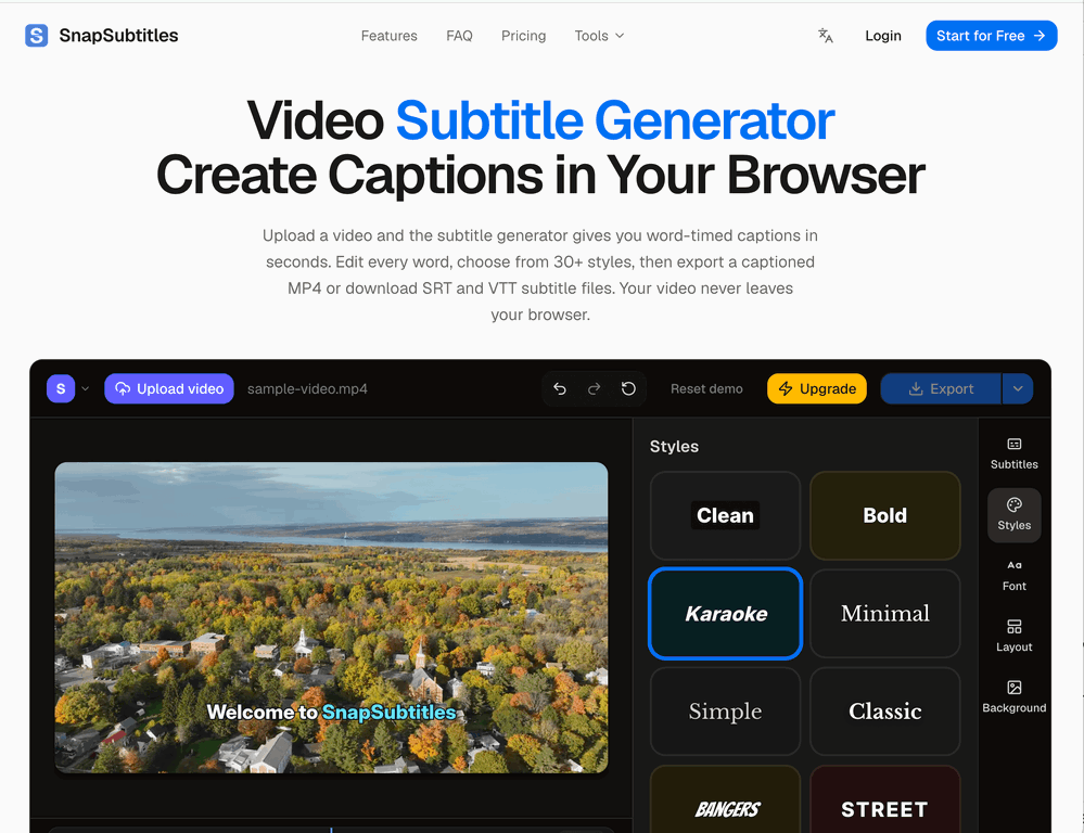 SnapSubtitles website