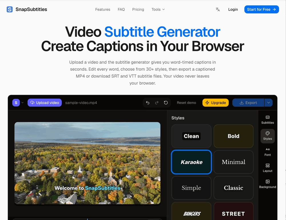 SnapSubtitles website