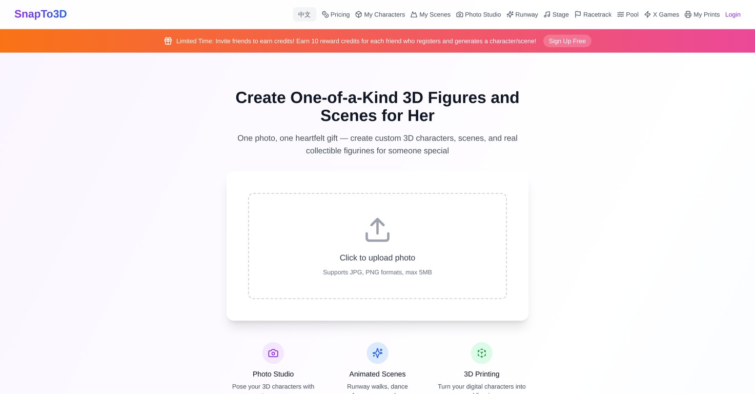 SnapTo3D website
