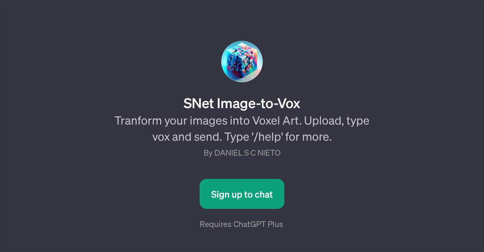 SNet Image-to-Vox website