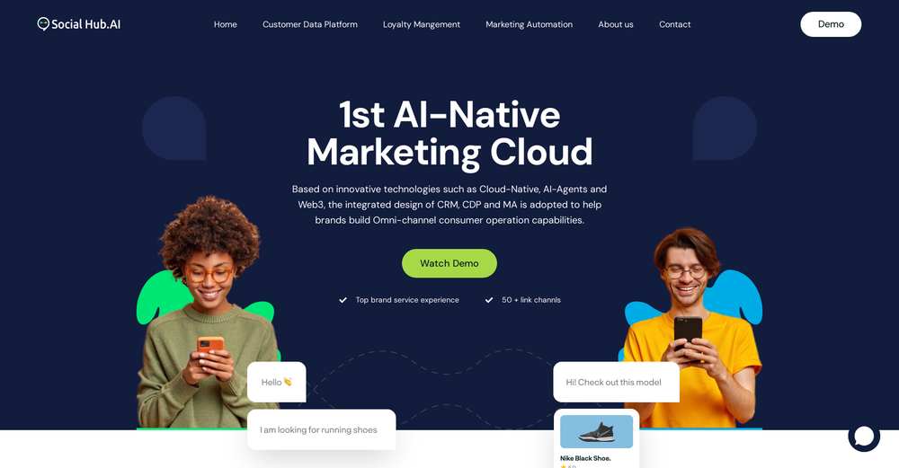 Social Hub.AI website