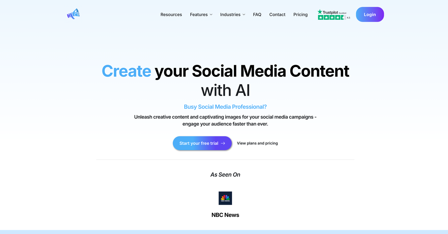 Social Hype AI website