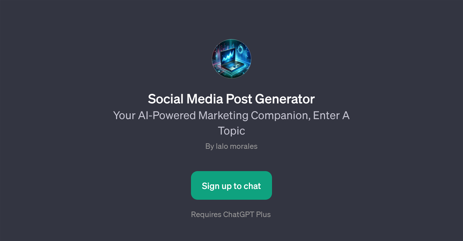 Social Media Post Generator website