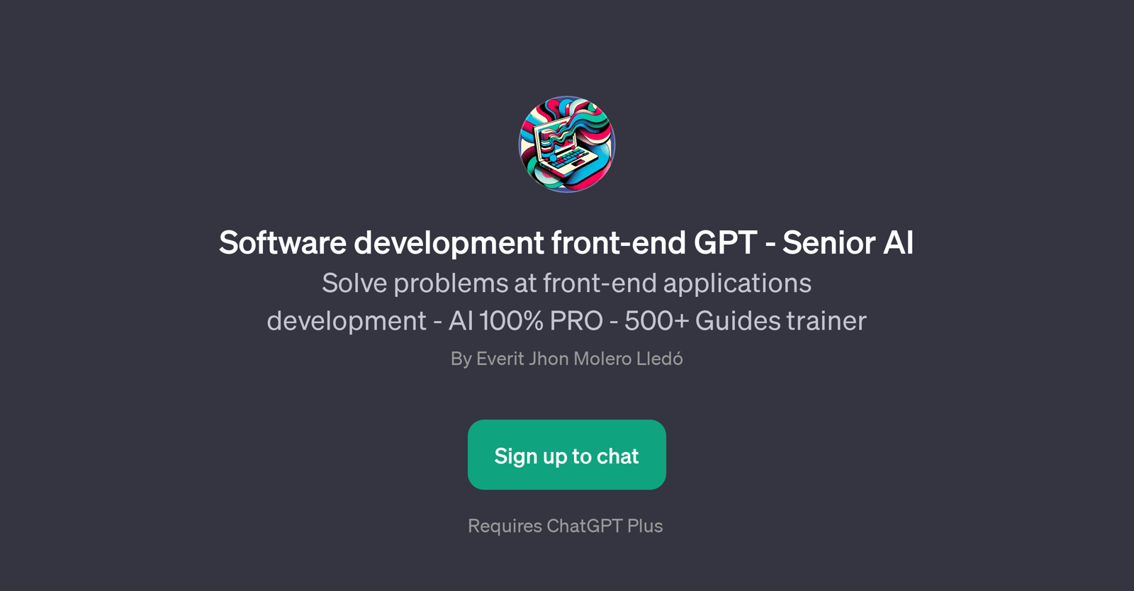 Software development front-end GPT - Senior AI website