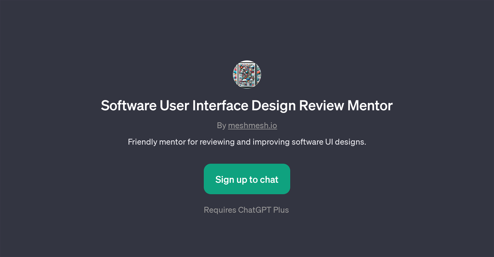 Software User Interface Design Review Mentor website