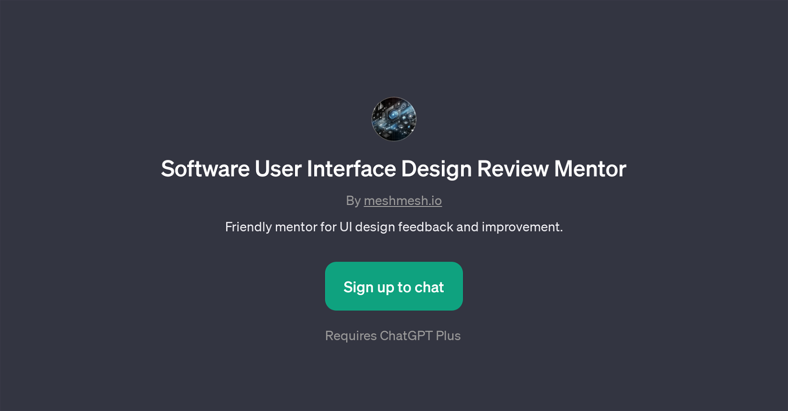 Software User Interface Design Review Mentor website