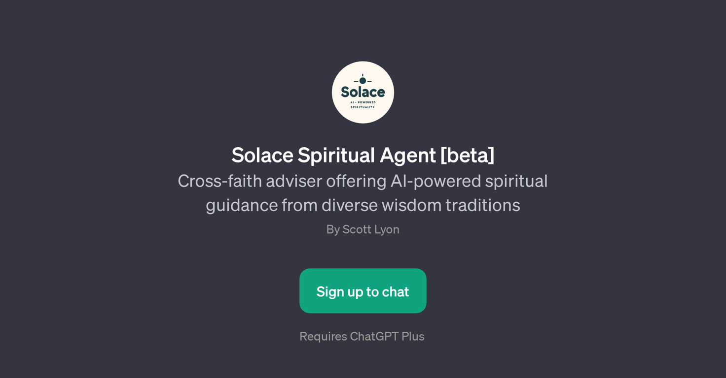 Solace Spiritual Agent [beta] website