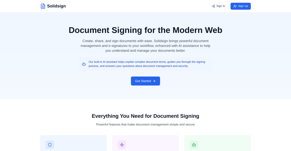 Solidsign website