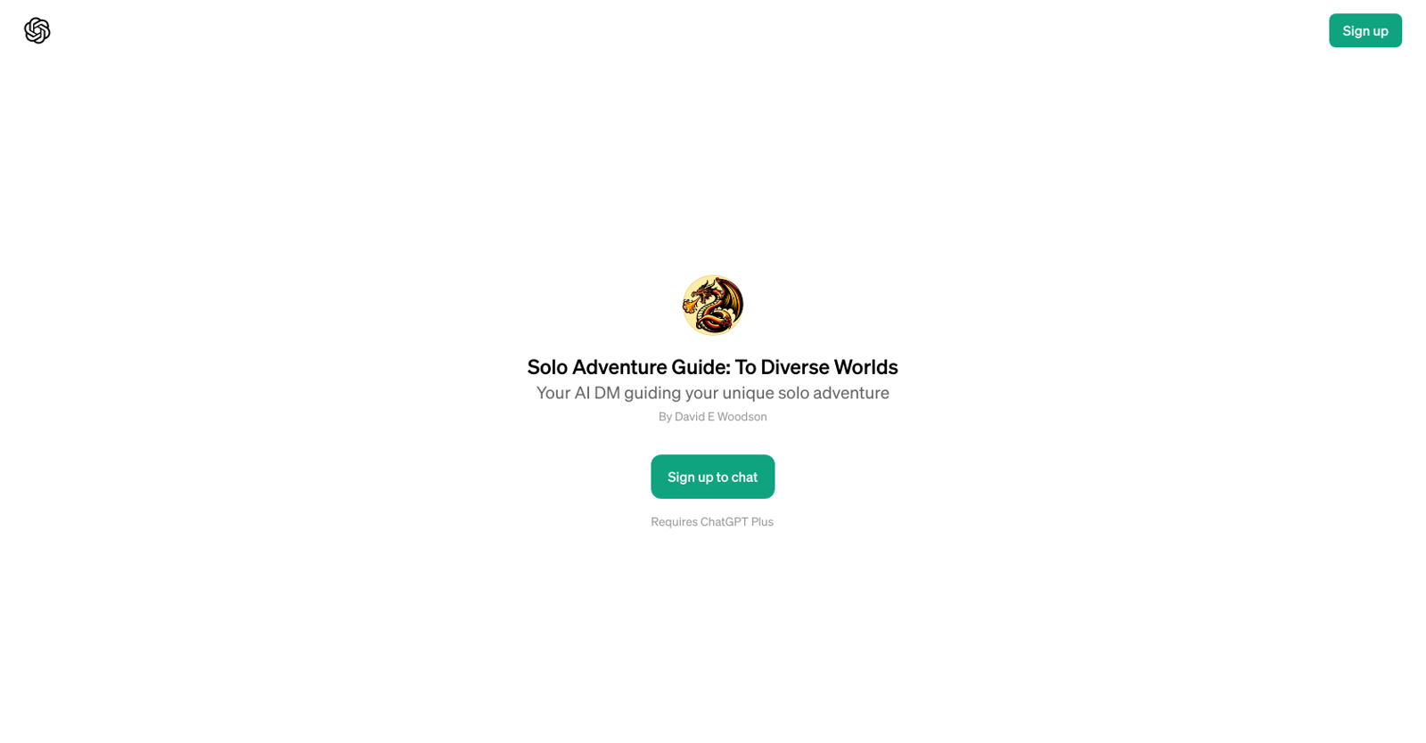Solo Adventure Guide: To Diverse Worlds website