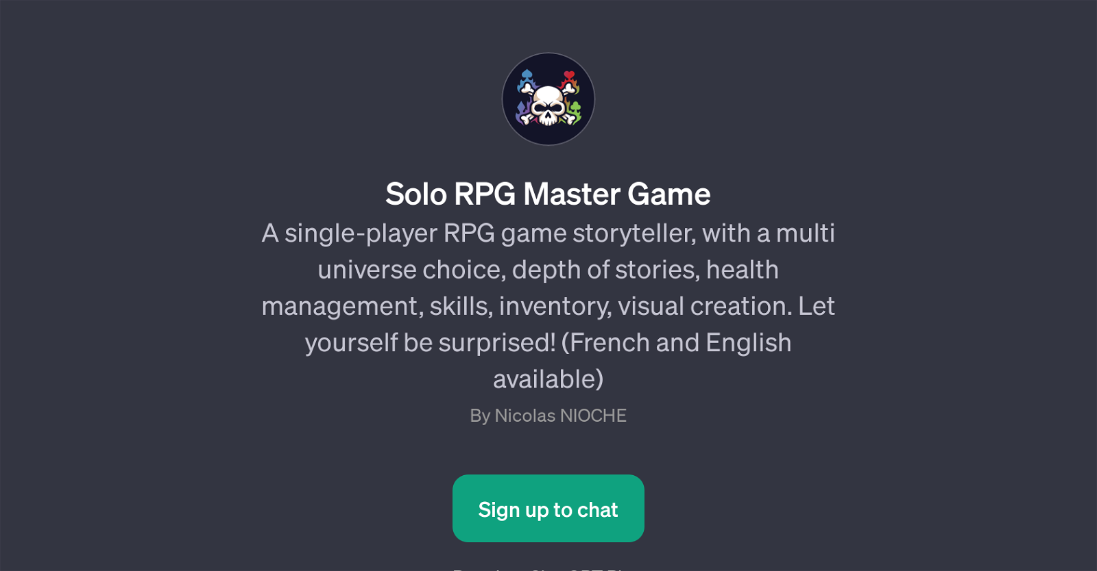 Solo RPG Master Game website