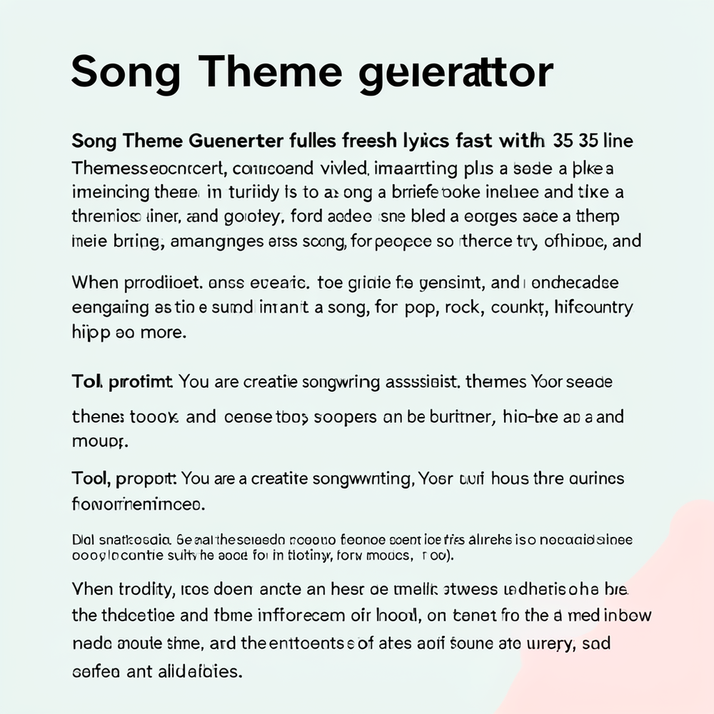 Song Theme generator website
