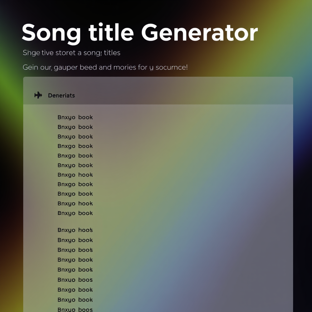 Song title Generator website