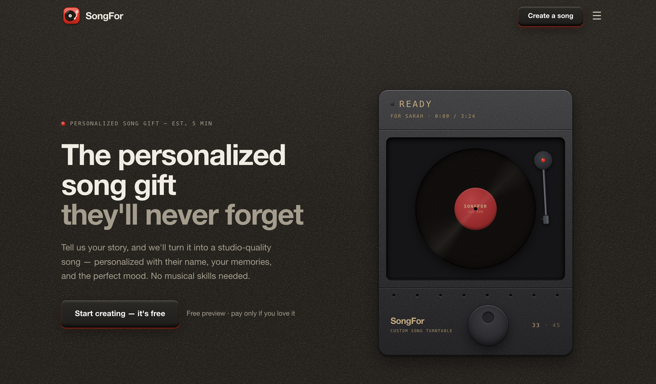 SongFor website