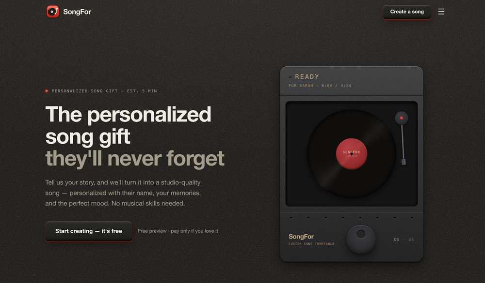 SongFor website
