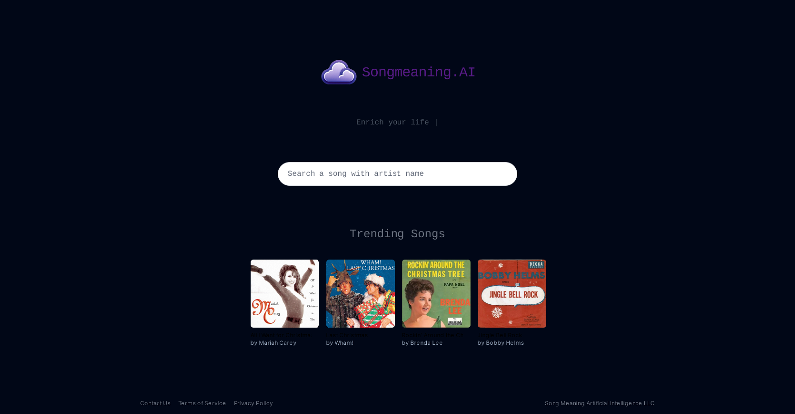 Songmeaning.AI website