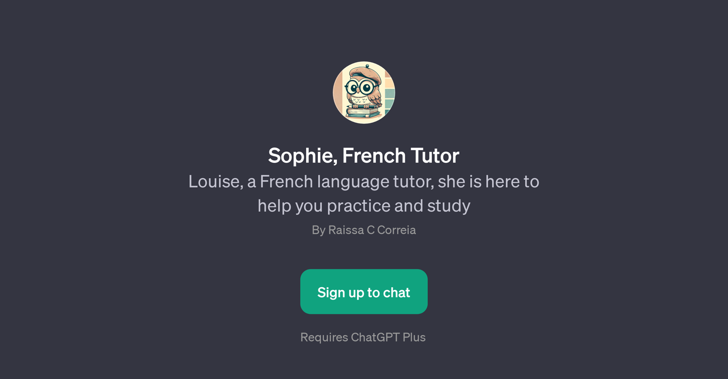 Sophie, French Tutor website