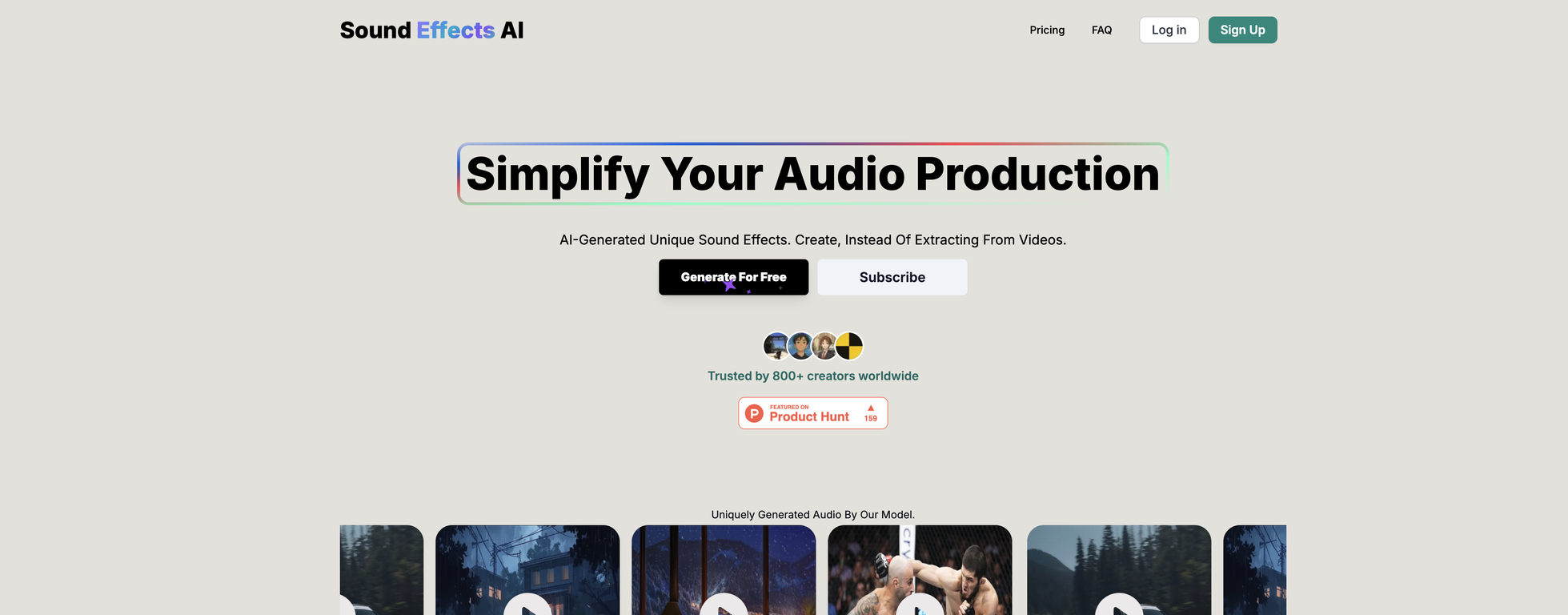 Sound Effects AI website