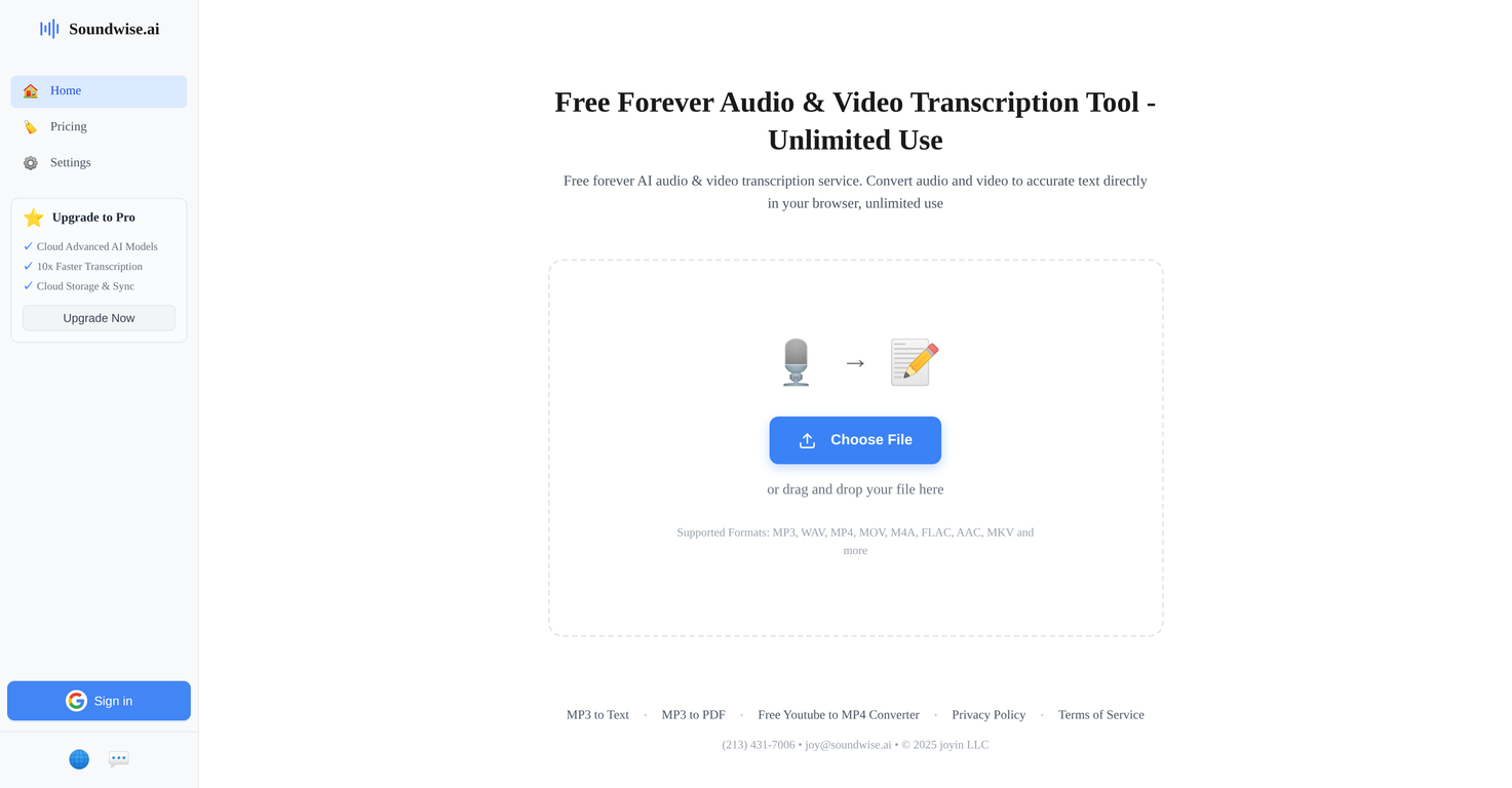 Soundwise.ai website