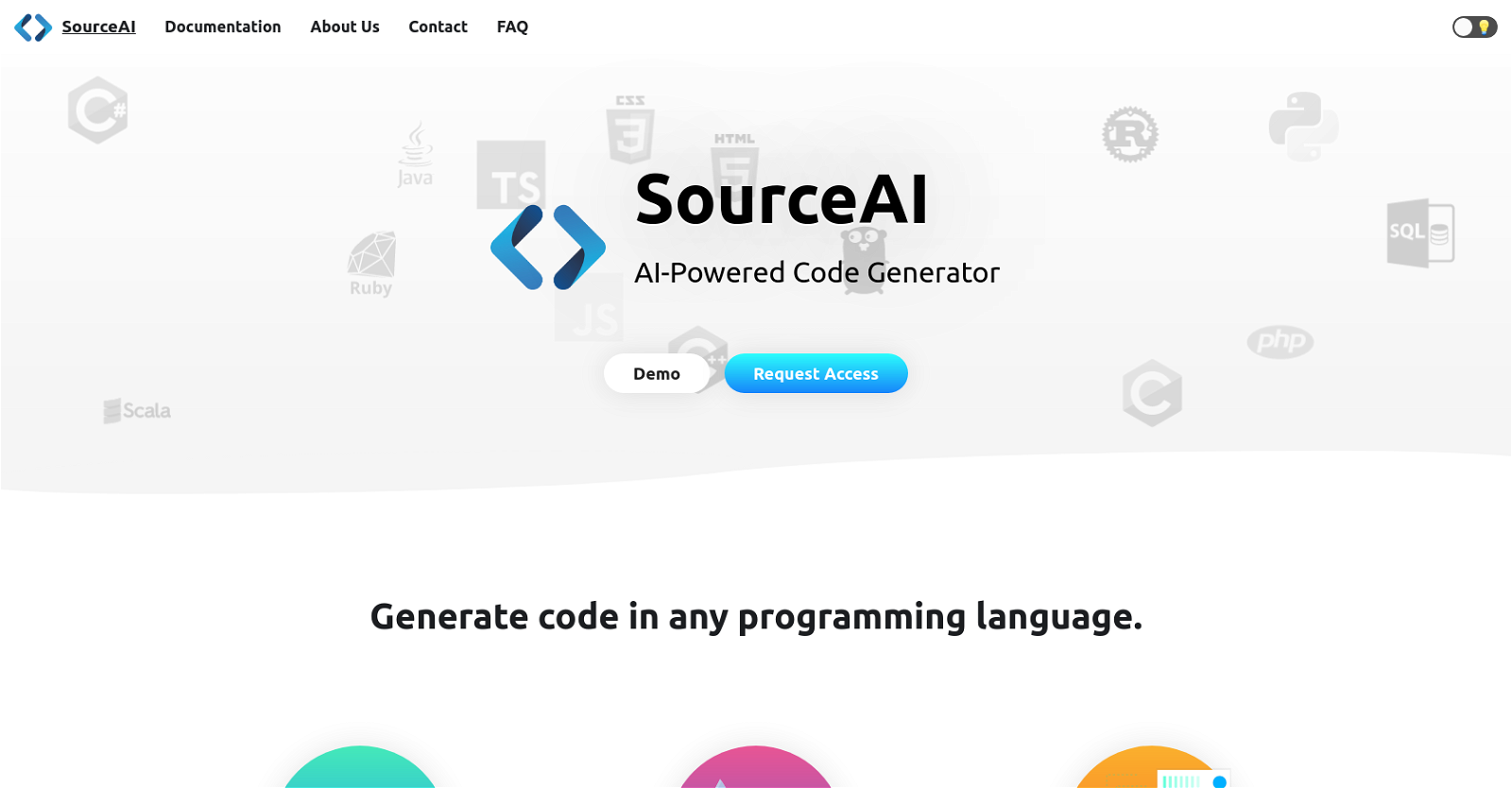 SourceAI website