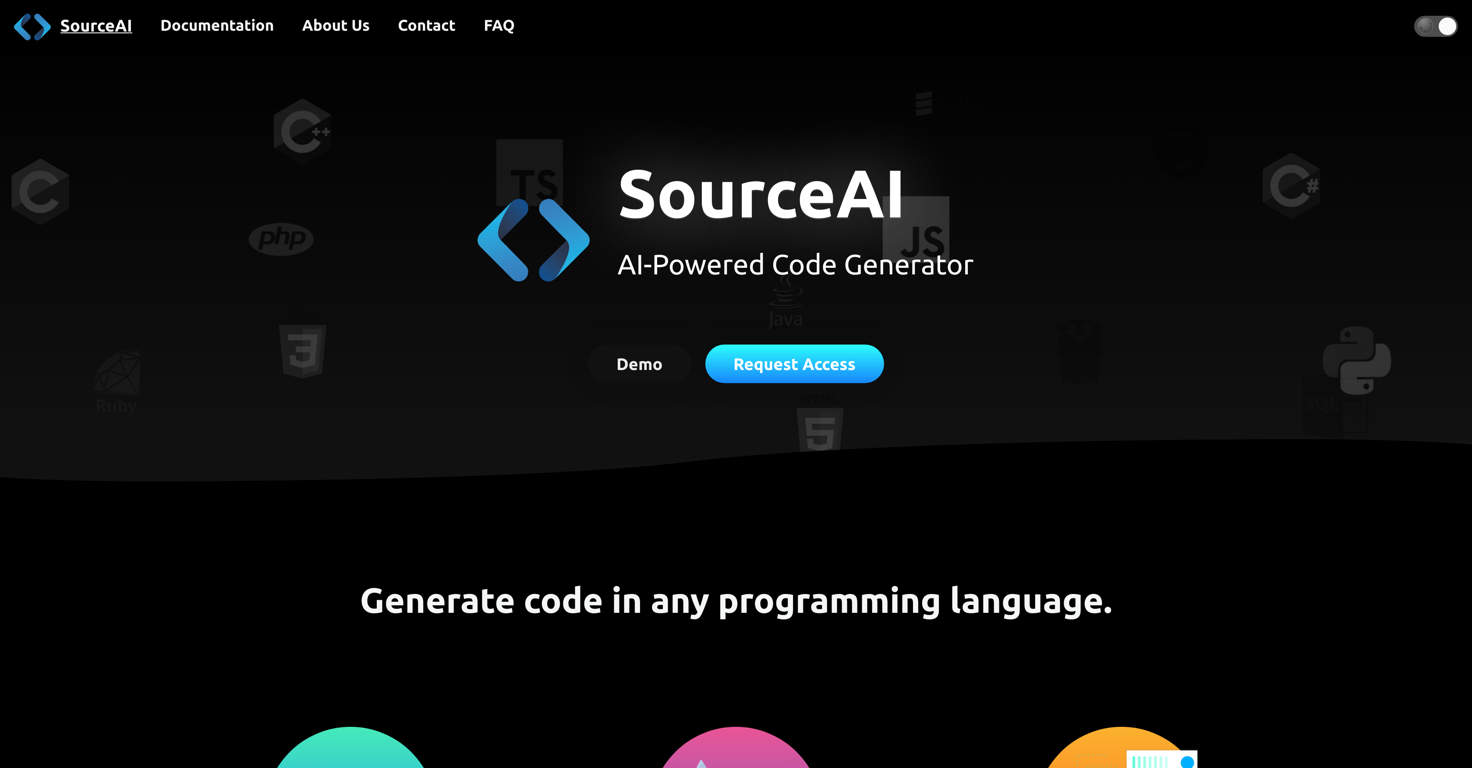 SourceAI website