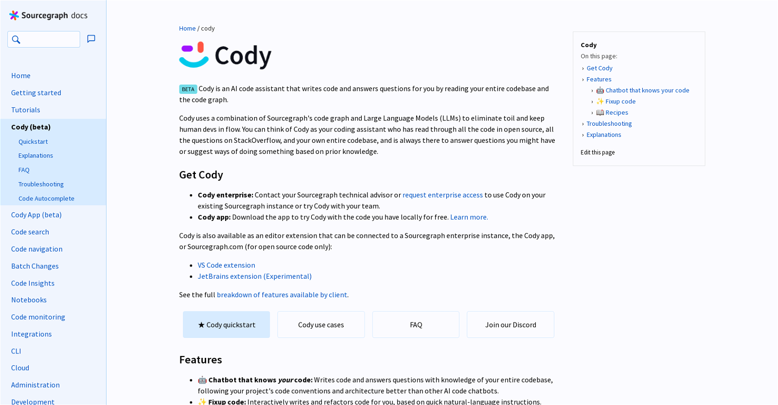Sourcegraph Cody website