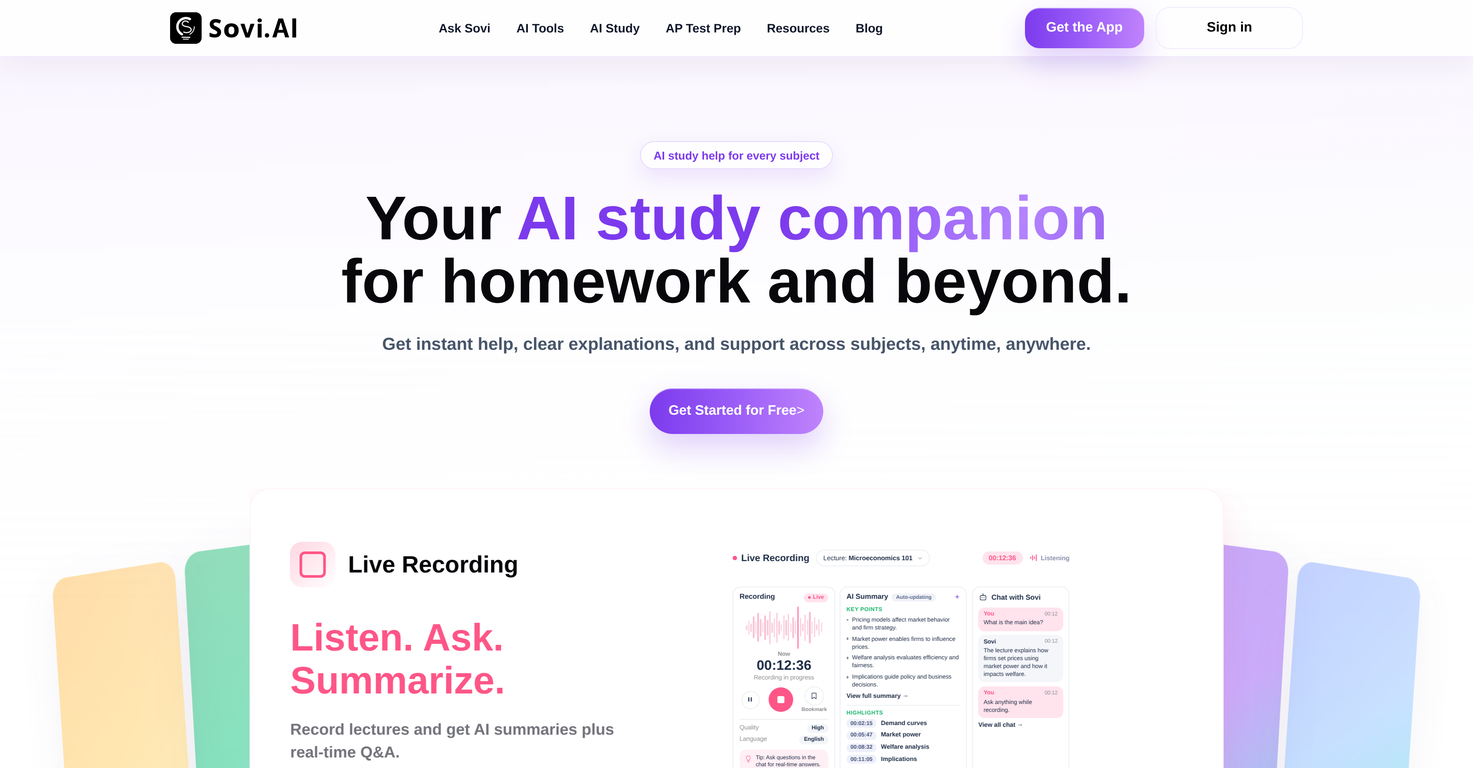 Sovi AI website