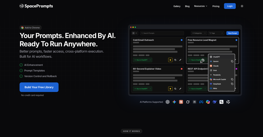 SpacePrompts website