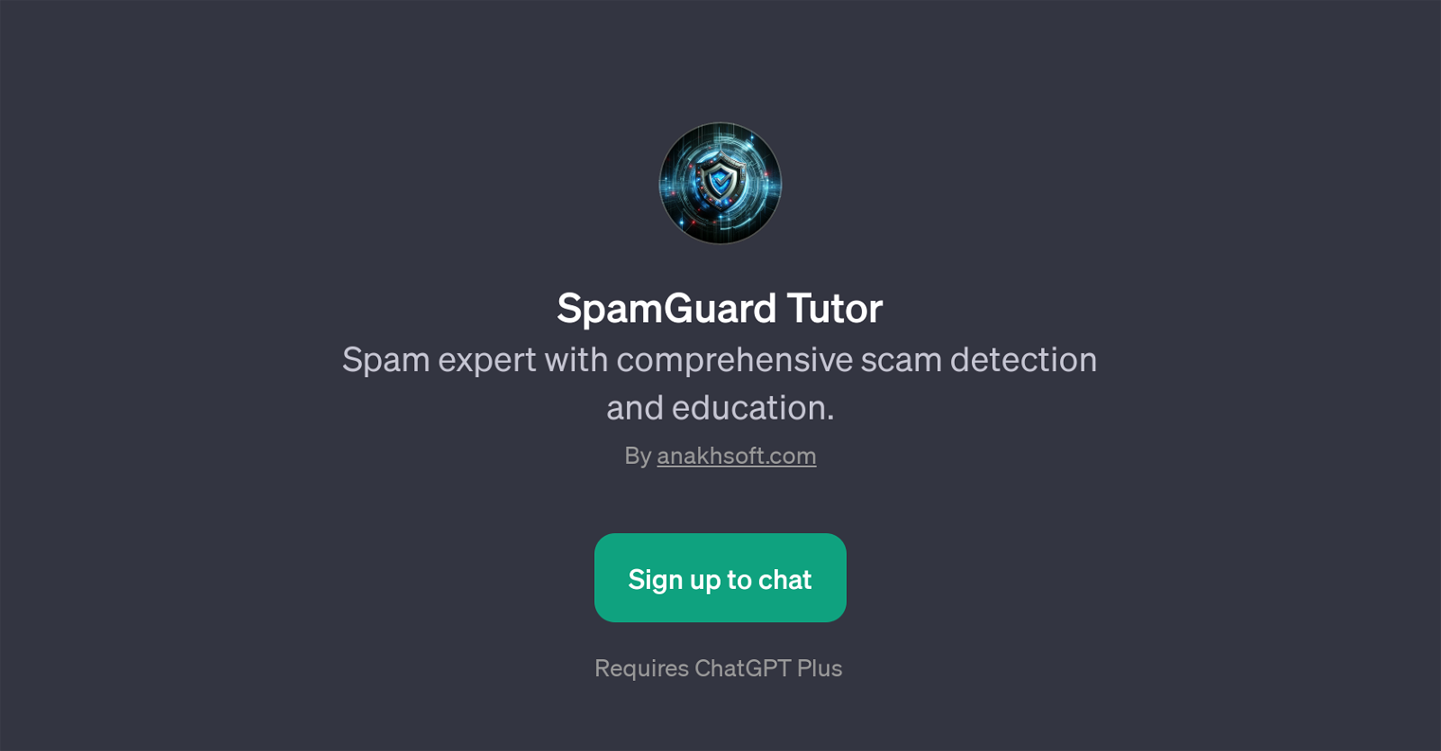 SpamGuard Tutor website