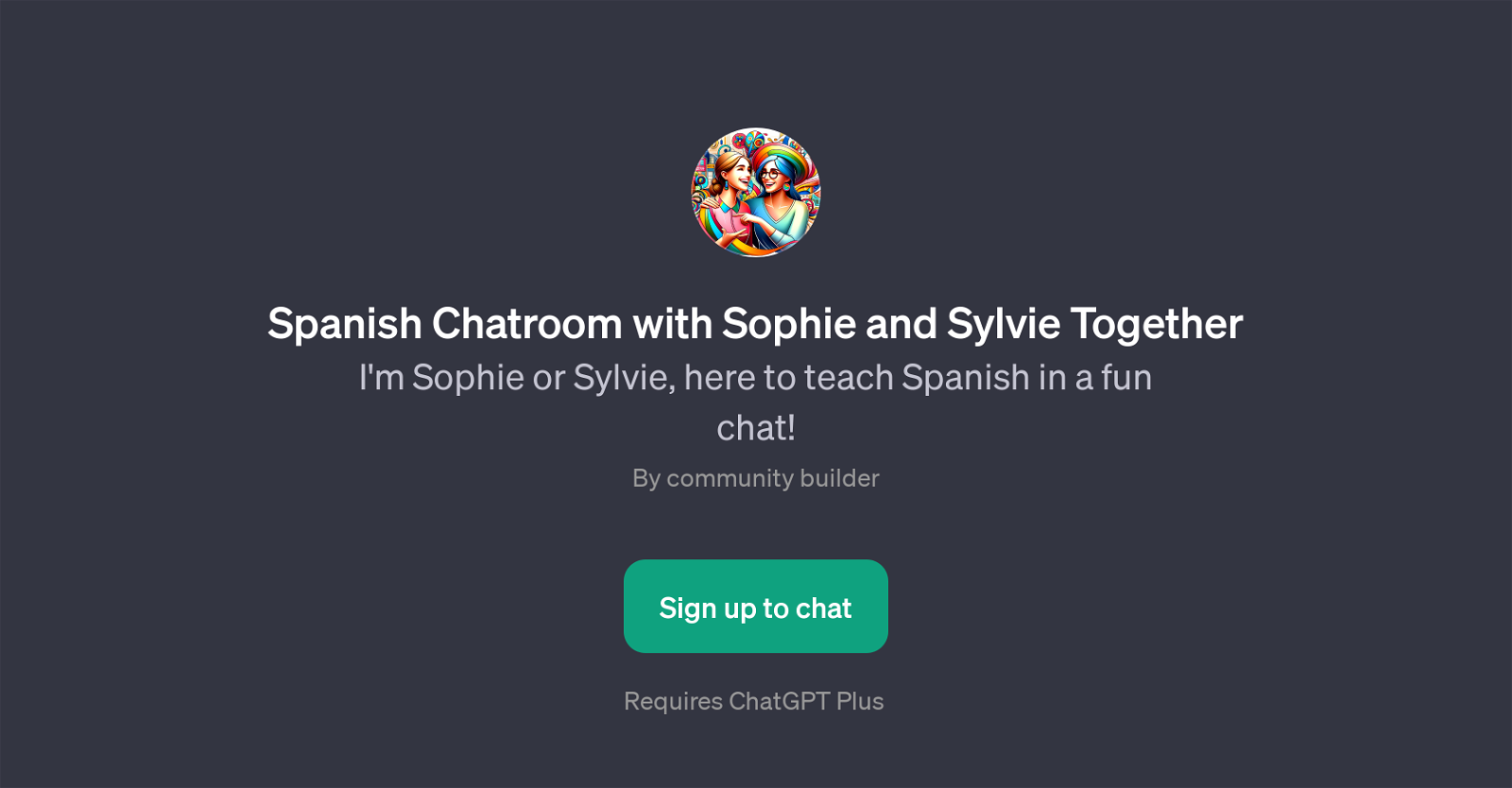 Spanish Chatroom with Sophie and Sylvie Together website
