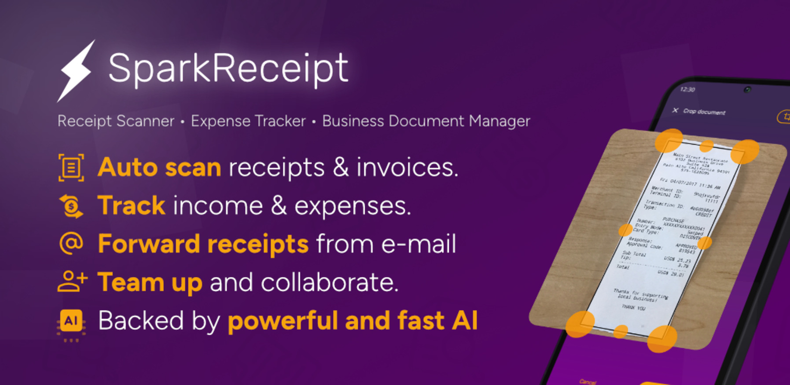 SparkReceipt website