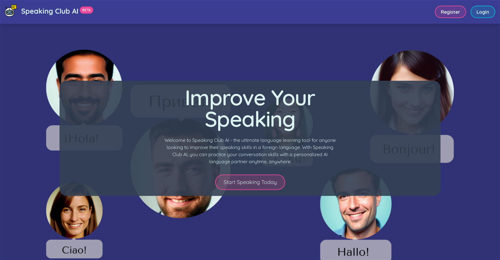 Speakingclubai website
