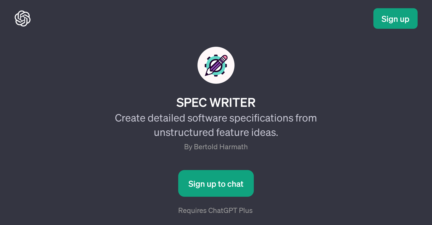 SPEC WRITER website