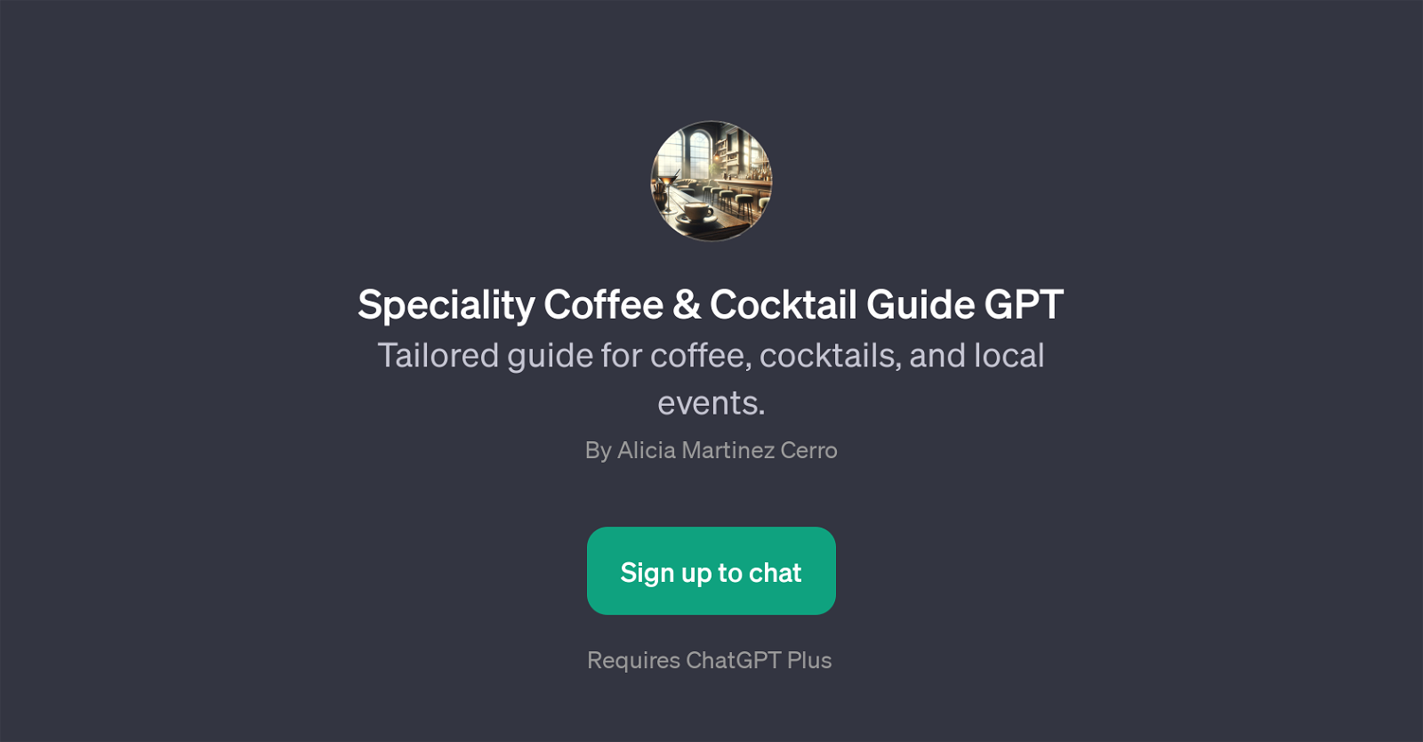 Speciality Coffee & Cocktail Guide GPT website