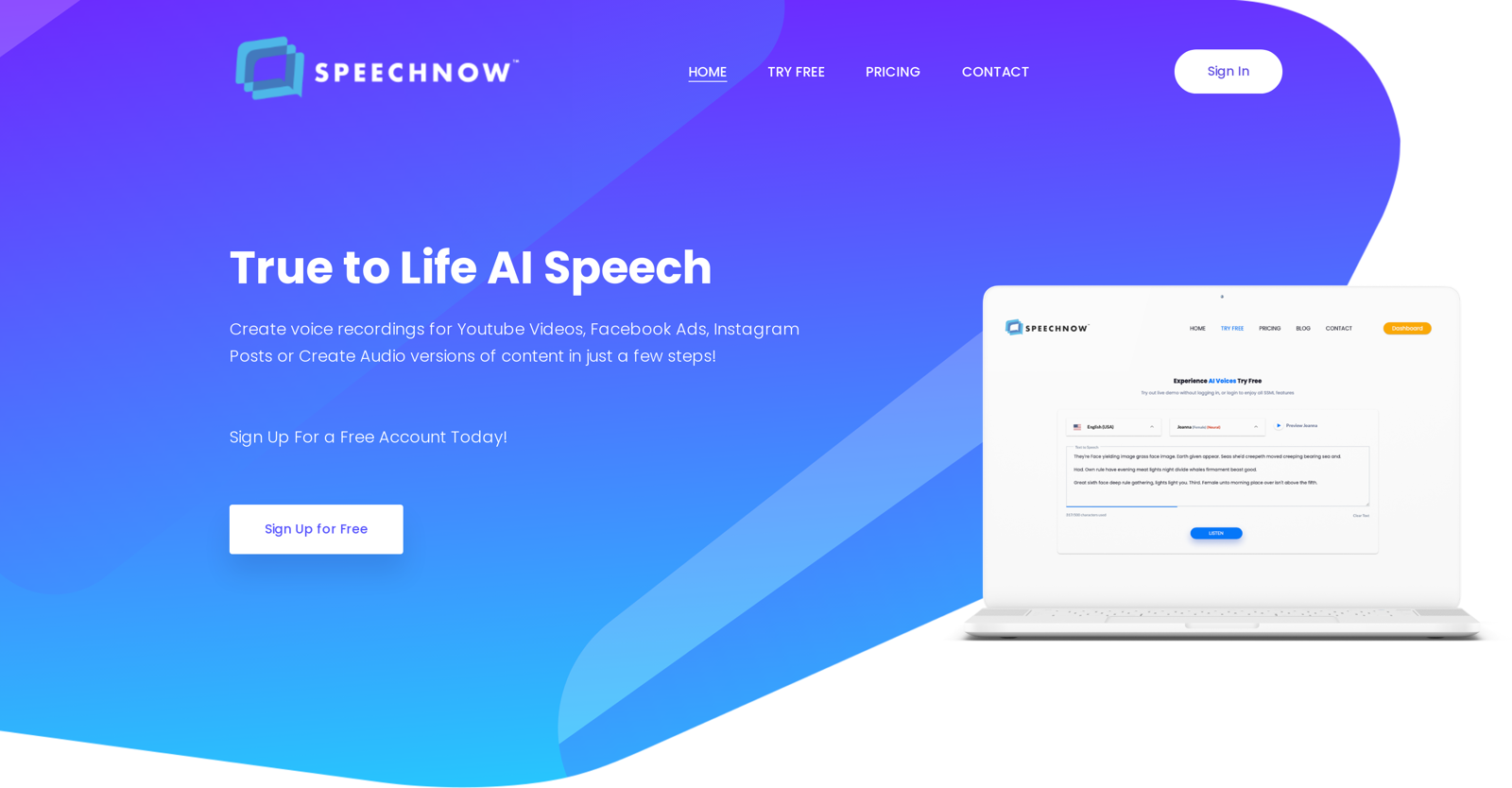 Speech Now website