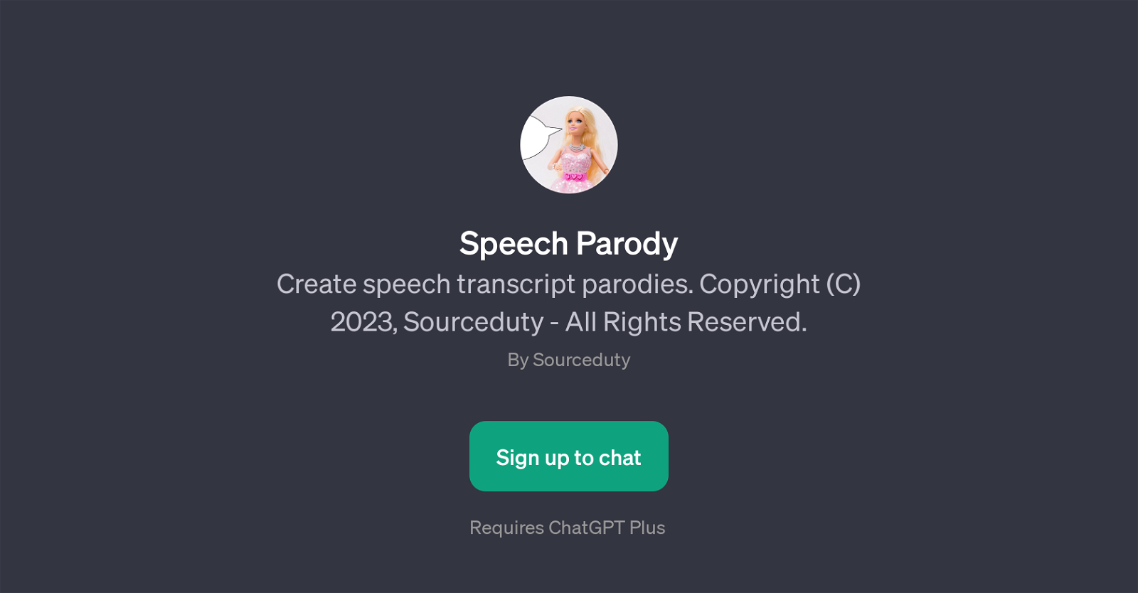 Speech Parody website