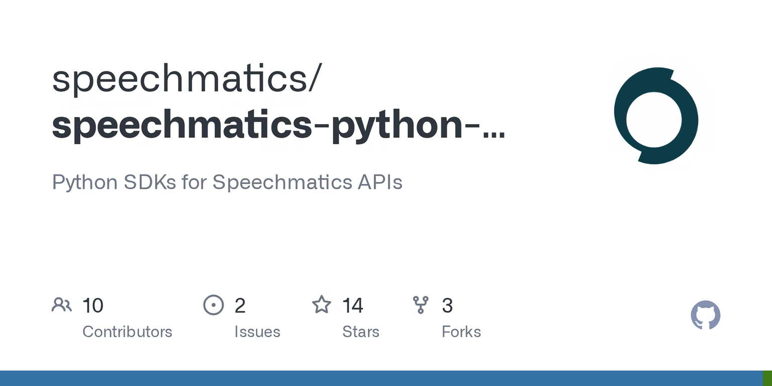 Speechmatics | Python SDK website