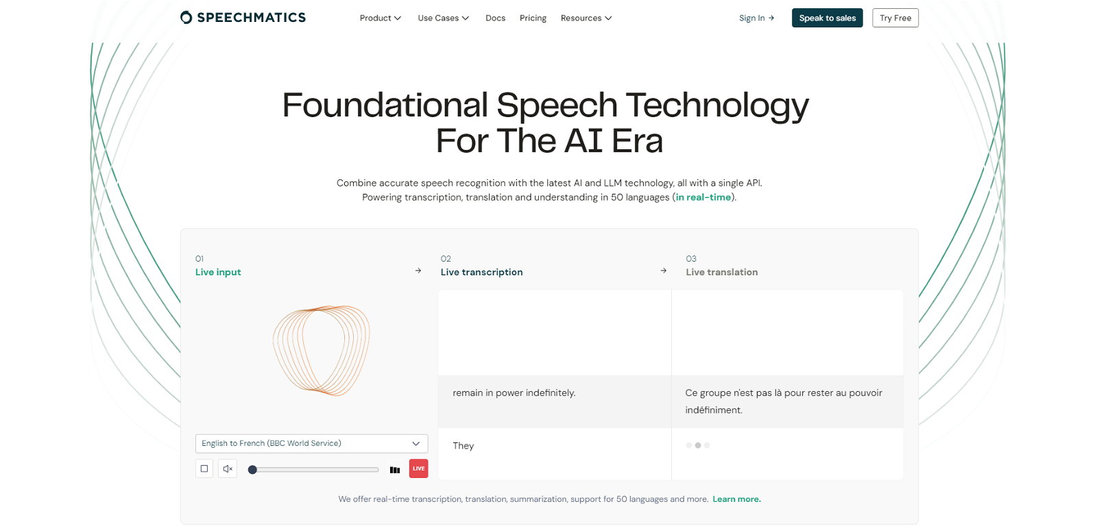 Speechmatics website