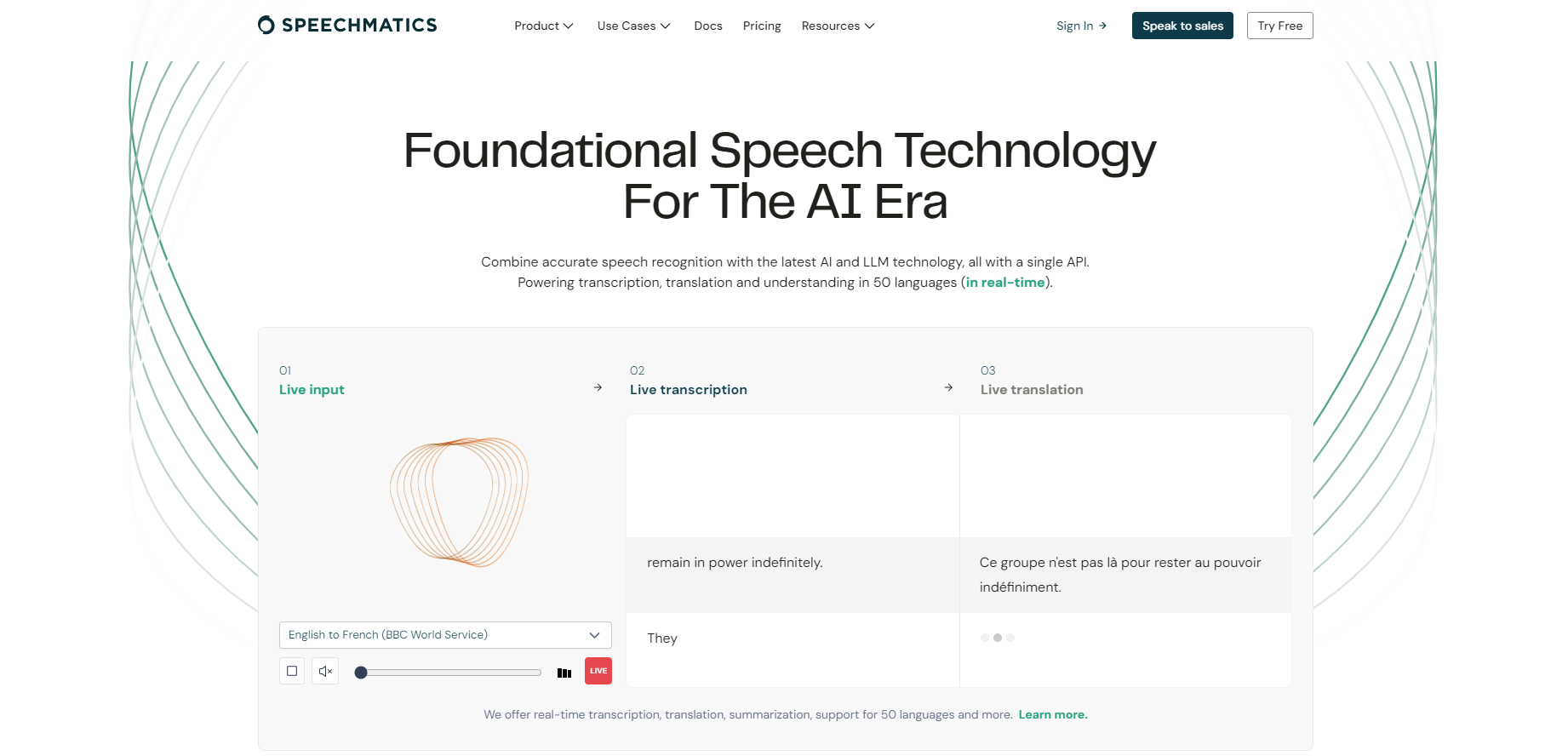 Speechmatics website