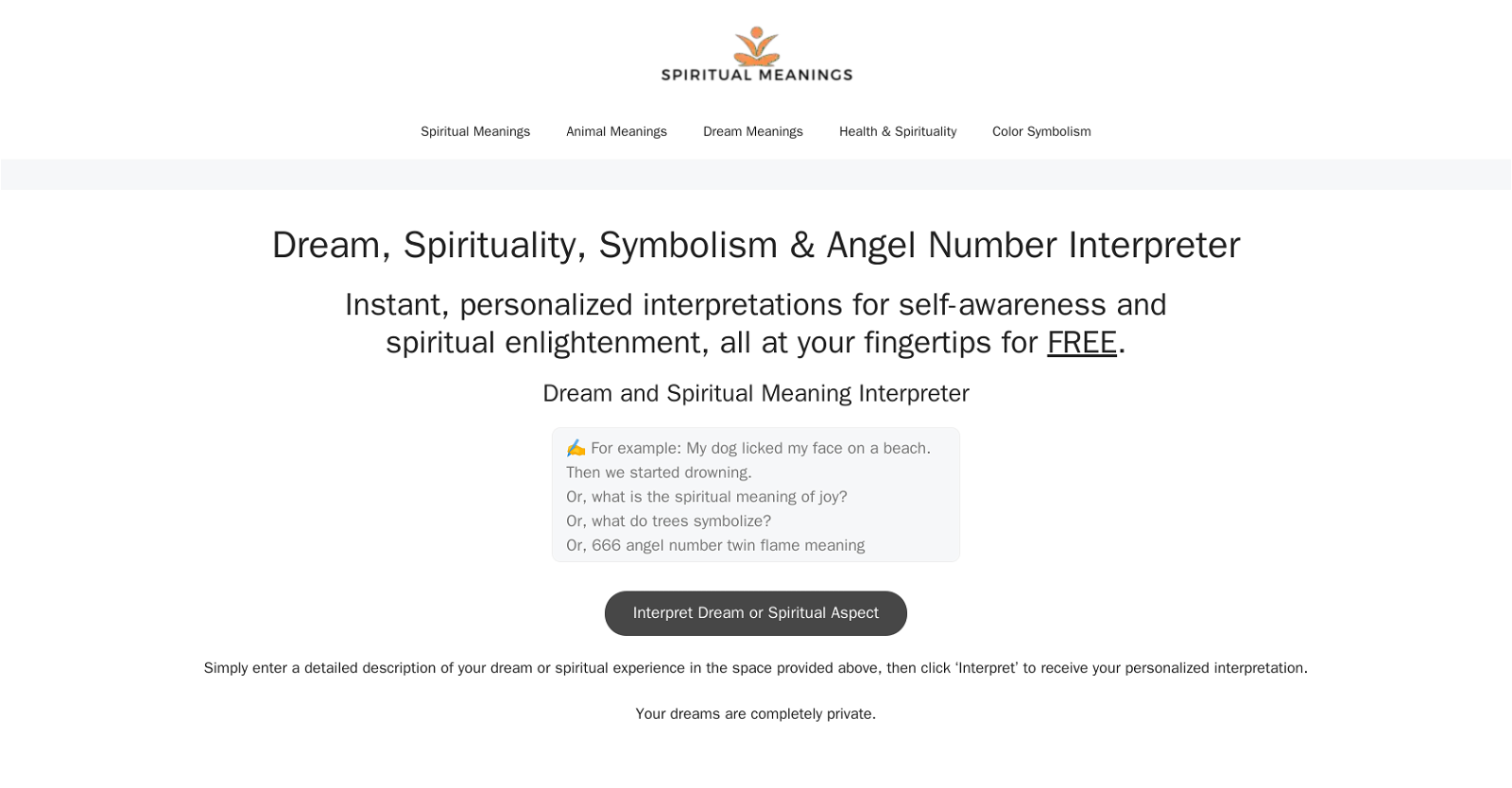 Spiritual Meanings website