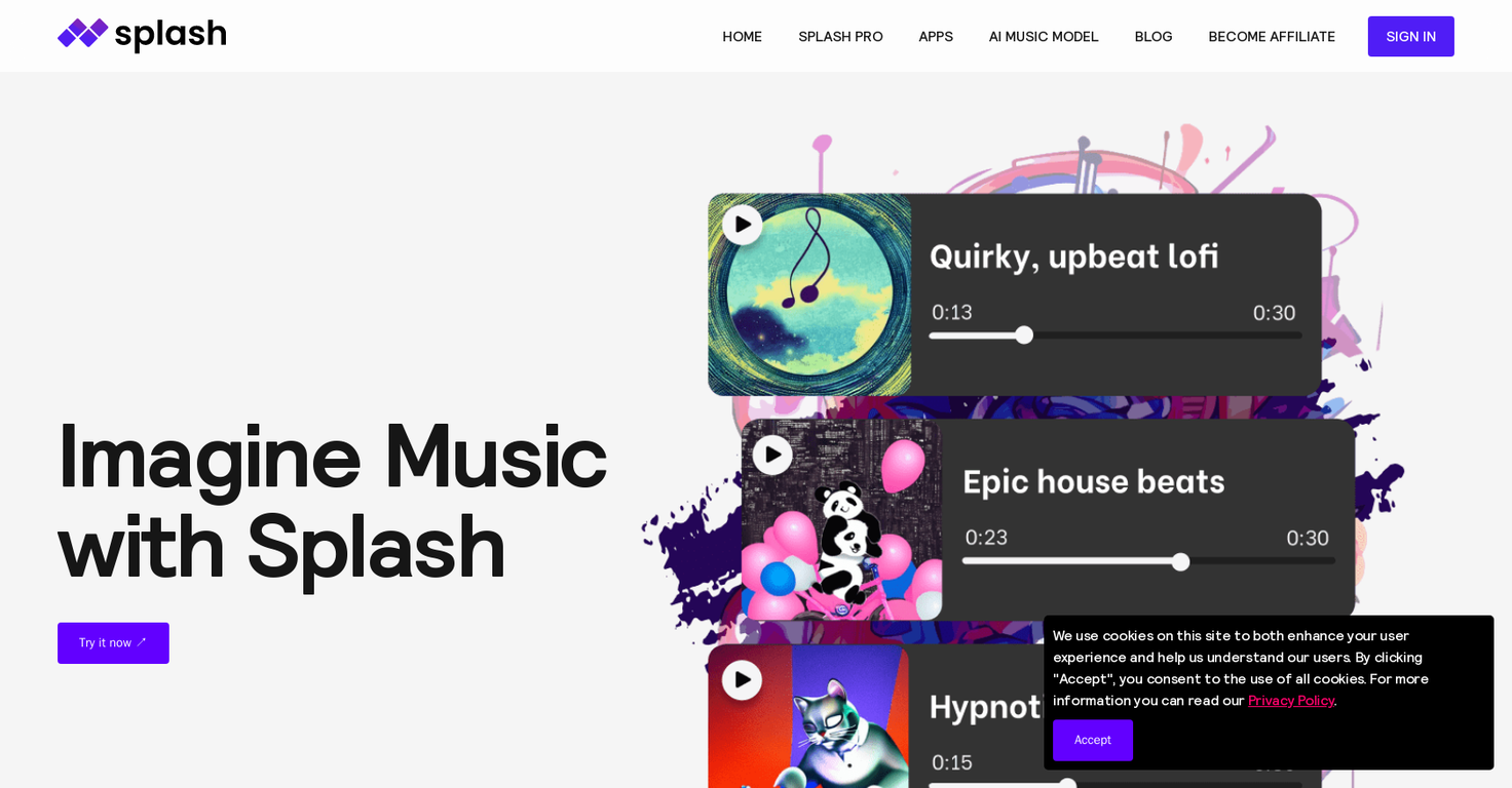 Splash website